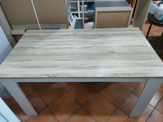 Mesa de Comedor de Color madera y blanco 640513971