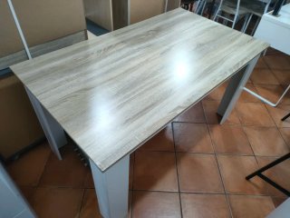Mesa de Comedor de Color madera y blanco 640513971