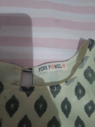 Blusa beige y gris talla única