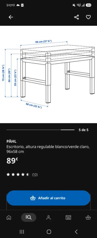 Escritorio PAHL IKEA Azul y Blanco