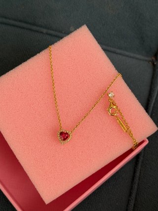 Collar Pandora Corazón Rojo Circonitas