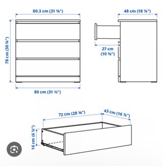 Cajonera Ikea Malm 3 cajones