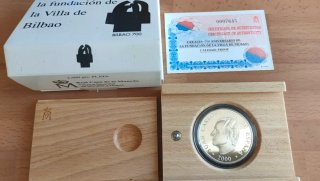 Moneda 2000 pesetas plata 700 Aniversario Bilbao