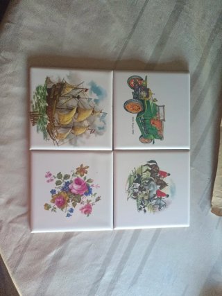 4 Azulejos Decorativos 10x10 cm