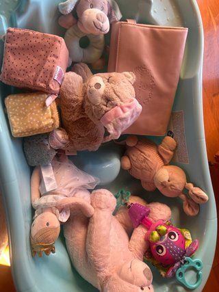Lote bañera, mantas y Peluches Bebé