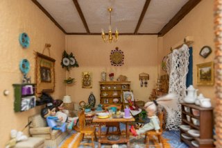 Casa de muñecas grande con luz
