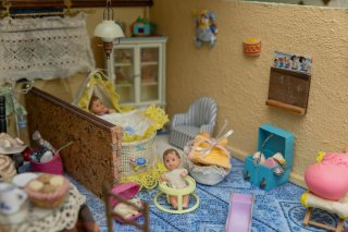 Casa de muñecas grande con luz