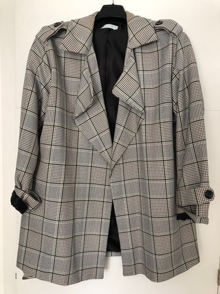 Trench cuadros oversize