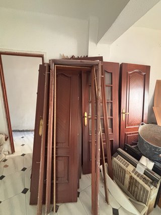 7 Puertas Madera con Cristal y Marcos