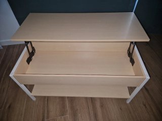 Mesa de centro elevable madera y metal