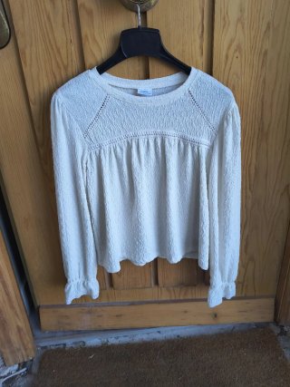 Blusa Zara blanca de niña, talla 11-12/152 cm
