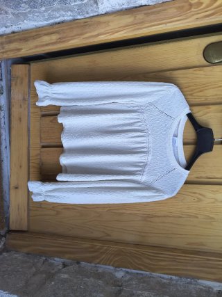Blusa Zara blanca de niña, talla 11-12/152 cm