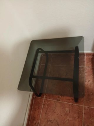 Mesa de centro cuadrada de cristal
