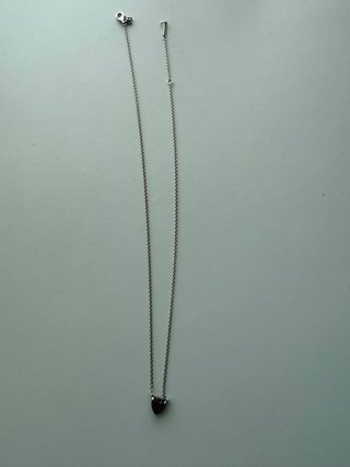 Collar Pandora Corazón Rojo Plata