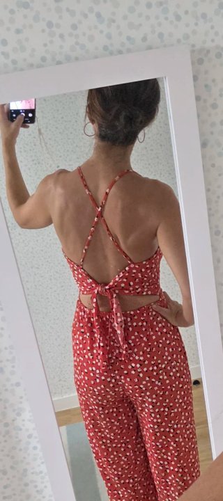 Mono floral rojo Zara Talla S