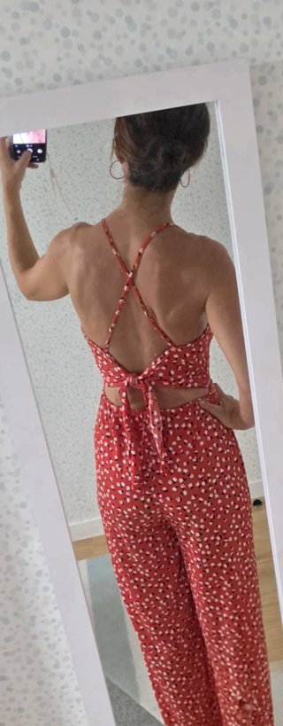 Mono floral rojo Zara Talla S