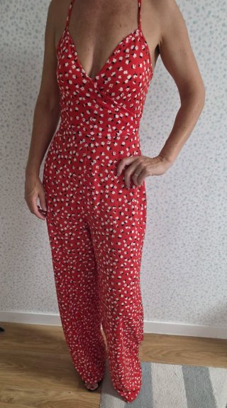 Mono floral rojo Zara Talla S