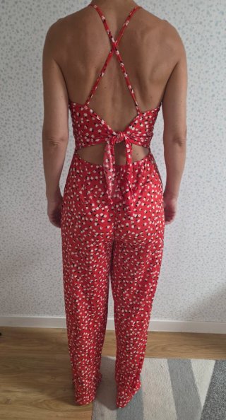 Mono floral rojo Zara Talla S