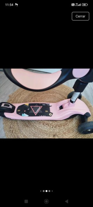 Patinete infantil rosa 3 ruedas