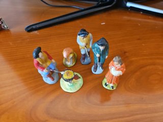Lote figuras belén barro años 60