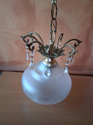 Lámpara de techo antigua cristal y metal