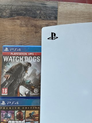 Ps5 con lector + 2 mandos + GTA V + Watch Dogs