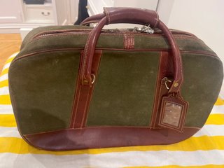 Maleta de mano cuero y ante mediana LUJO