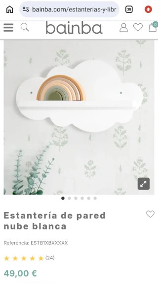 Cabecero infantil con luz y estanterías forma nube