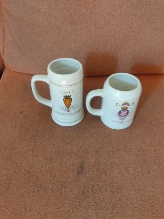 Jarras cerveza Ámbar La Zaragozana Real Zaragoza