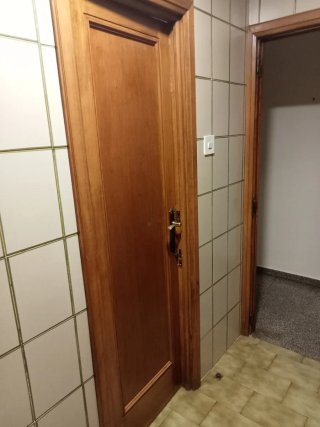 Puerta madera maciza con cristal