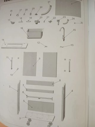 Mueble de exterior Auxiliar con Fregadero y Ruedas