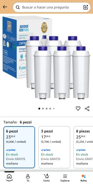 4 Filtros agua cafetera CMF006