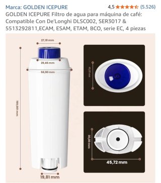 4 Filtros agua cafetera CMF006