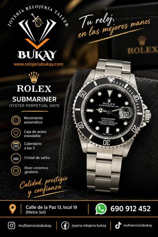 Reloj Rolex Submariner 16610 con Fecha