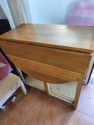 Mesa auxiliar madera maciza plegable