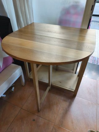 Mesa auxiliar madera maciza plegable