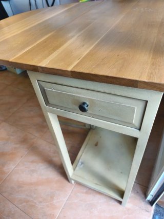 Mesa auxiliar madera maciza plegable