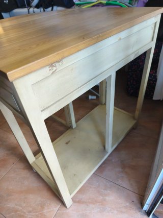 Mesa auxiliar madera maciza plegable