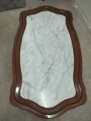 Mesa de centro mármol y madera