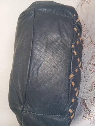 Bolso Uterque Piel Azul marino, casi negro y Marró