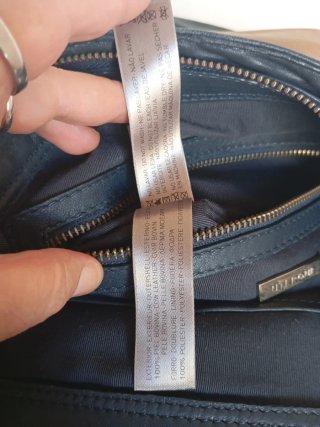 Bolso Uterque Piel Azul marino, casi negro y Marró