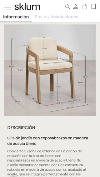 Silla de jardín Uleno Sklum