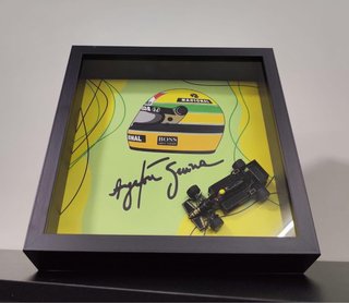 Cuadro Ayrton Senna Casco y Coche