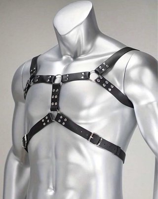 Arnés corporal cuero torso hombre