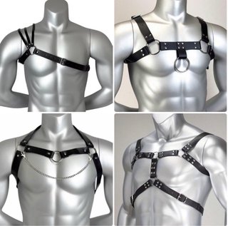 Arnés corporal cuero torso hombre