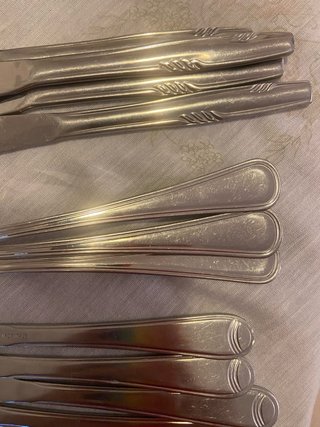 Set 12 cubiertos metal plateado