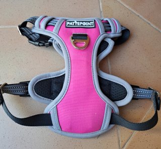 Arnés para perro rosa y gris
