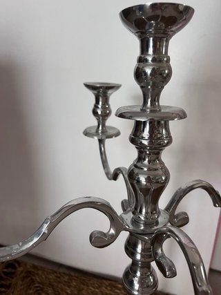 Candelabro 70 cm Plateado Metal