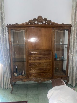 Vitrina antigua madera y cristal