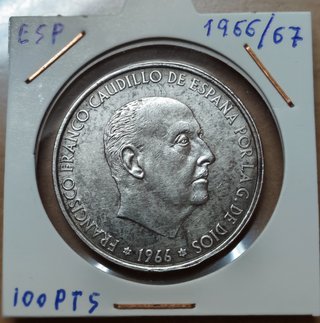 100 Pesetas Franco 1966 Plata